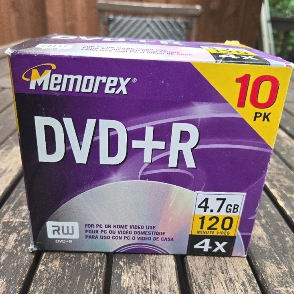 Memorex DVD+R 4.7GB 120 Min 4x Recordable Discs 10 Pack Sealed Box